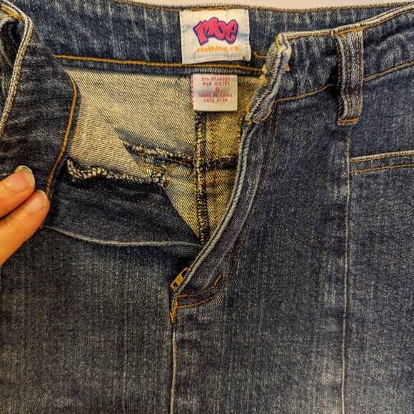 VTG Y2K Denim Fishtail Low Rise Maxi Skirt - Picture 2 of 3